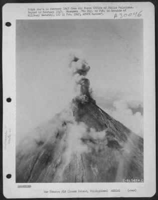 Thumbnail for Consolidated > Mayon Volcano Erupts - This Series Of Photographs, Taken From A Douglas C-47 Skymaster Of The Army Air Forces' 15Th Weather Squadron In The Philippines, Graphically Depicts The Recent Eruption Of Mount Mayon On Luzon Island Of The Philippines.