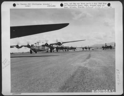 Thumbnail for Consolidated > B-24 "Liberators" And B-25 "Mitchells" Prior To Take-Off From Clark Field, Philippine Islands.  1 June 1945.