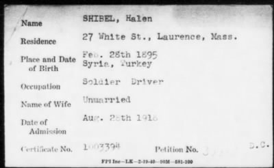 Thumbnail for 1918 > SHIBEL, Halen