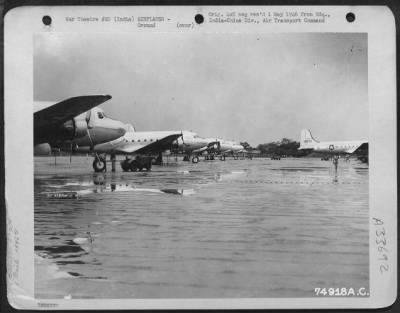 Thumbnail for Consolidated > Douglas C-54's on the maintenance production line at 1346th AAF Base Unit, Air Transport Command, Tezgaon, India, 19 June 1945.