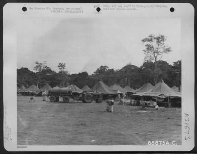 Thumbnail for Consolidated > Enlisted men of the 65th Bomb Group, are assigned to these tents at an airbase at Nadzab, New Guinea. 25 1944.