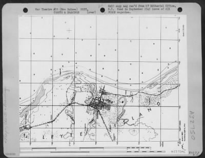 Consolidated > Invasion maps, like the one shown here of Leyte, Philippine Islands, were made from film taken during a photo reconnaissance mission. These maps, produced at a base somewhere in New Guinea, were given to all men participating in the invasion of