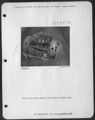 Thumbnail for Consolidated > Motor driven Eyemo camera in gun turret of Martin B-26.