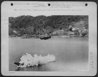 Thumbnail for Consolidated > Karas, Dutch New Guinea-Douglas A-20 Havoc dives to its doom, disappears in smoke and spray.