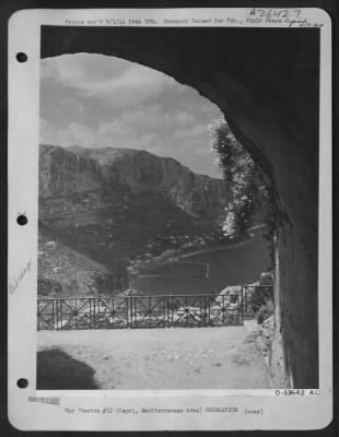 Thumbnail for Consolidated > Looking out from Tiberius's Villa at the northeast end of the Island of Capri, scene of MAAF Rest Camp.