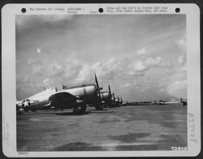 Thumbnail for Consolidated > Republic P-47 Of The 1St Air Commando Group, Parked Along The Runway At Asansol, India, Before Taking Off On Their First Mission Over Enemy Territory. 15 October 1944.