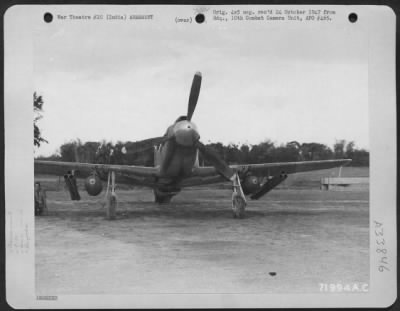 Thumbnail for Consolidated > General View Of A North American P-51 With A 1000 Pound Bomb Under Each Wing And Bazookas In Position. 7 August 1944.