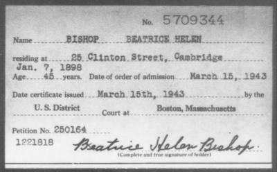 1943 > BISHOP BEATRICE HELEN