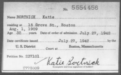 Thumbnail for 1942 > BORTNICK Katie