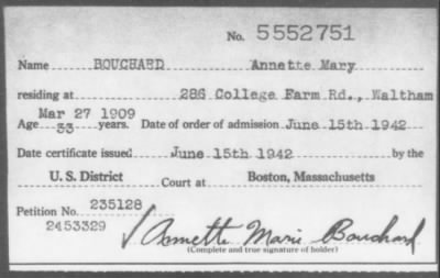 Thumbnail for 1942 > BOUCHARD Annette Mary