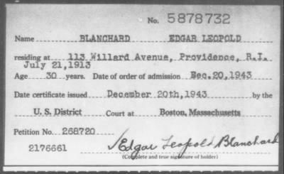1943 > BLANCHARD EDGAR LEOPOLD