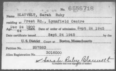 Thumbnail for 1945 > BLAUVELT, Sarah Ruby