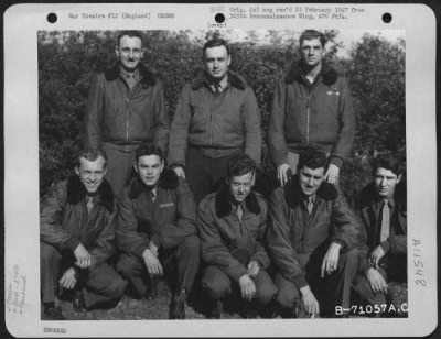 Thumbnail for General > Lt. Owens And Crew Of The 379Th Bomb Group Pose For The Photographer At An 8Th Air Force Base In England, 19 April 1945.