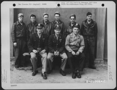 Thumbnail for General > Lt. Adair And Crew Of The 379Th Bomb Group Pose For The Photographer At An 8Th Air Force Base In England, 18 July 1944.