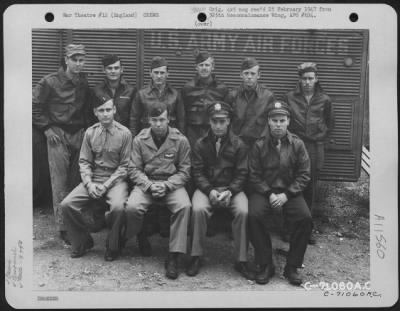 Thumbnail for General > Lt. Casella And Crew Of The 379Th Bomb Group Pose For The Photographer At An 8Th Air Force Base In England, 18 July 1944.