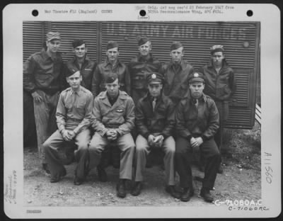 General > Lt. Casella And Crew Of The 379Th Bomb Group Pose For The Photographer At An 8Th Air Force Base In England, 18 July 1944.