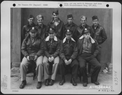 Thumbnail for General > Lt. Oliver And Crew Of The 524Th Bomb Squadron, 379Th Bomb Group Pose For The Photographer At An 8Th Air Force Base In England, 19 July 1944.