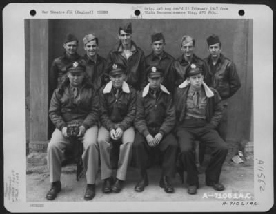 Thumbnail for General > Lt. Oliver And Crew Of The 524Th Bomb Squadron, 379Th Bomb Group Pose For The Photographer At An 8Th Air Force Base In England, 19 July 1944.