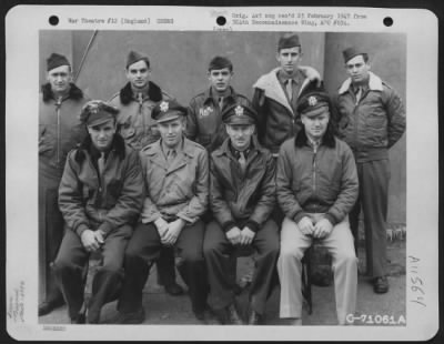 General > Lt. De Rosa And Crew Of The 379Th Bomb Group Pose For The Photographer At An 8Th Air Force Base In England, 24 July 1944.
