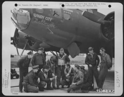 General > After Returning To Their 8Th Air Force Base In England, The Crew Of The Boeing B-17 'Windy City Challenger' Of The 305Th Bomb Group, Discuss Their Experiences During A Mission Over Caen, France, On 10 July 1943.