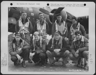 General > Lt. Henry And Crew Of The Boeing B-17 'Dorothy Dee' Of The 390Th Bomb Group Pose By Their Plane At Their Base In England On 2 April 1945.