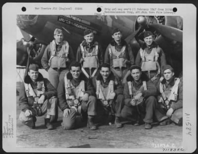 Thumbnail for General > Lt. Mckinny And Crew Of The Boeing B-17 'Cabin In The Sky' The 390Th Bomb Group Pose By Their Plane At Their Base In England On 3 March 1945.