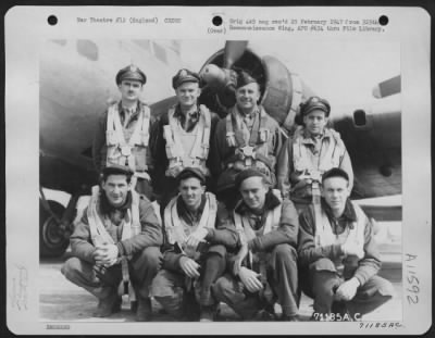 Thumbnail for General > Lt. Harneo And Crew Of The Boeing B-17 "Flying Fortress" Of The 390Th Bomb Group Pose By Their Plane At Their Base In England On 19 April 1945.