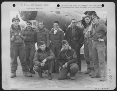 Thumbnail for General > Lt. Meyers And Crew Of The Boeing B-17 'The Great Mcginty' Of The 390Th Bomb Group Pose By Their Plane At Their Base In England On 17 April 1945.