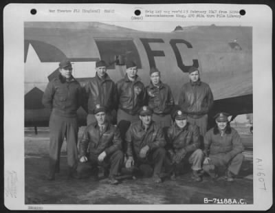 General > Lt. Ford And Crew Of The Boeing B-17 "Flying Fortress" Of The 390Th Bomb Group Pose By Their Plane At Their Base In England On 20 January 1945.  [571St Bomb Squadron]