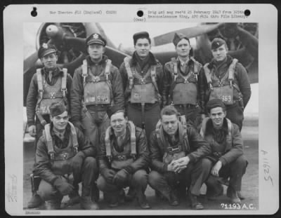 Thumbnail for General > Lt. Thomas And Crew Of The Boeing B-17 "Flying Fortress" Of The 390Th Bomb Group Pose By Their Plane At Their Base In England On 12 February 1945.