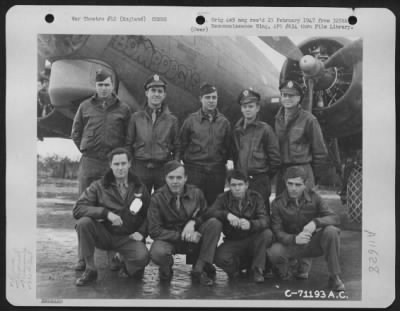 Thumbnail for General > Lt. Carter And Crew Of The Boeing B-17 "Bomboogie" Of The 390Th Bomb Group Pose By Their Plane At Their Base In England On 7 November 1944.