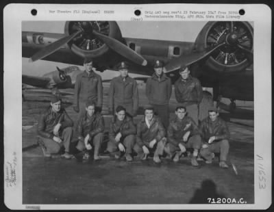 Thumbnail for General > Lt. Sutter And Crew Of The Boeing B-17 "Flying Fortress" Of The 390Th Bomb Group Pose By Their Plane At Their Base In England On 13 January 1944.