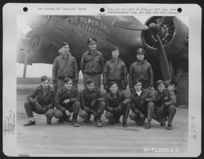 Thumbnail for General > Lt. Englebreck And Crew Of The Boeing B-17 'The Paper Doll' Of The 390Th Bomb Group Pose By Their Plane At Their Base In England On 2 February 1944.