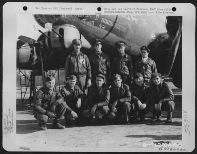 Thumbnail for General > Lt. Watt And Crew Of The Boeing B-17 "Prowlin' Tom" Of The 390Th Bomb Group Pose By Their Plane At Their Base In England On 5 March 1944.