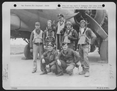 Thumbnail for General > Lt. Flottrop And Crew Of The Boeing B-17 "Flying Fortress" Of The 390Th Bomb Group Pose By Their Plane At Their Base In England On 11 March 1944.