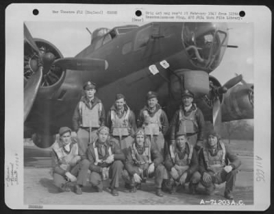 Thumbnail for General > Lt. Hawg And Crew Of The Boeing B-17 "Flying Fortress" Of The 390Th Bomb Group Pose By Their Plane At Their Base In England On 19 March 1944.