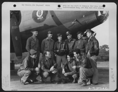 Thumbnail for General > Lt. Cabral And Crew Of The Boeing B-17 'Flak Hack' Of The 390Th Bomb Group Pose Beside Their Plane At Their Base In England On 15 October 1943.