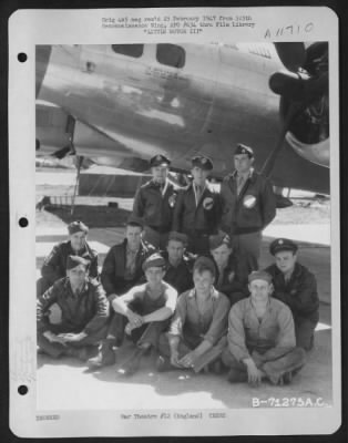 Thumbnail for General > Capt. Everly And Crew Of The Boeing B-17 "Little Butch Iii"  Of The 390Th Bomb Group Pose Beside Their Plane At Their Base In England On 12 July 1944.