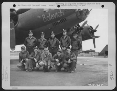 Thumbnail for General > Crew Of The 379Th Bomb Group Pose Beside The Boeing B-17 'The Bolevich' At An 8Th Air Force Base In England.