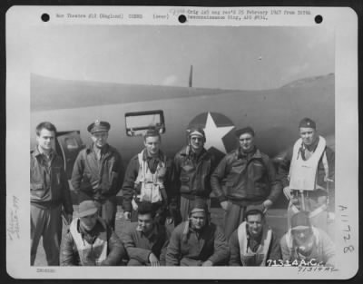 Thumbnail for General > Crew Of The 379Th Bomb Group Pose Beside A Boeing B-17 At An 8Th Air Force Base In England.