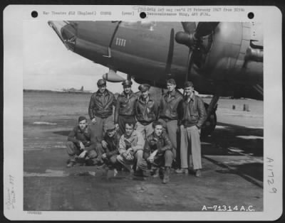 Thumbnail for General > Crew Of The 379Th Bomb Group Pose Beside A Boeing B-17 At An 8Th Air Force Base In England.