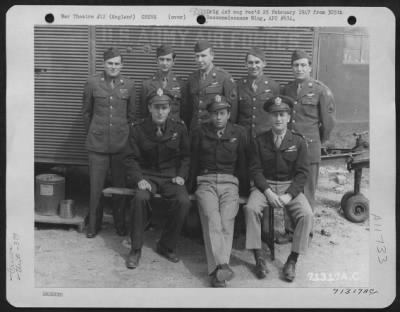 Thumbnail for General > Crew Of The 379Th Bomb Group Pose For The Photographer At An 8Th Air Force Base In England.  23 April 1944.