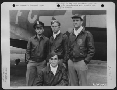 Thumbnail for General > Lt. Dower And Crew Pose Beside A Boeing B-17 "Flying Fortress" Of The 390Th Bomb Group At An 8Th Air Force Base In England.  24 December 1943.