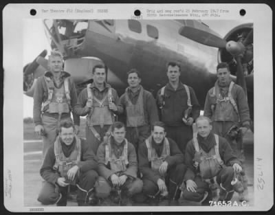 Thumbnail for General > Crew Of The 379Th Bomb Group Pose Beside A Boeing B-17 "Flying Fortress" At An 8Th Air Force Base In England.  6 July 1944.