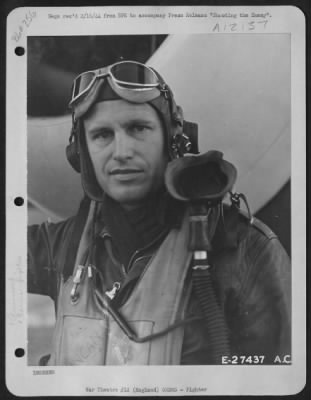 Fighter > Maj. Glenn E. Duncan, Houston, Texas, U.S. 8th Air force, credited with knocking down a German ME-109.