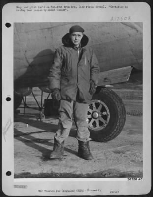 Thumbnail for Gunner > At 46, Sgt. Wills N. Gardner, of Eire, Pa., is the oldest air gunner on combat duty with the 458th Bomb Group of the U.S. 8th AF 2nd Air Div. Sgt. Gardner served 16 months in France in the last war and saw action with the 56th Artillery during the