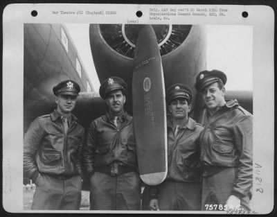 General > A Douglas C-47 Crew Of The 439Nd Troop Carrier Pose In Front Of Their Plane At An Airbase Somewhere In England.  9 July 1944.