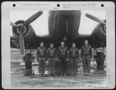 Thumbnail for General > A Douglas C-47 Crew Of The 439Nd Troop Carrier Pose In Front Of Their Plane At An Airbase Somewhere In England.  9 July 1944.