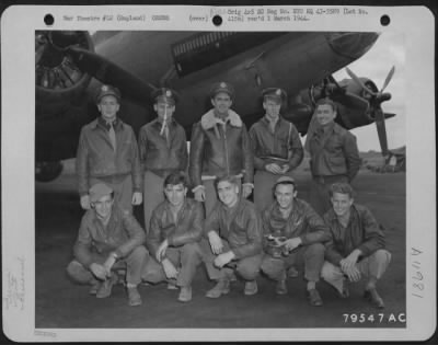 Thumbnail for General > After A Bomber Crew Has Completed A Tour Of Operational Flights, A New Crew Is Brought In To Give The Old Crew A Rest.  Pictured Here Is The New Crew Of The Boeing B-17 "Hells Angels" At Their Base At Moleworth, England.  They Are, Back Row, Left To Right