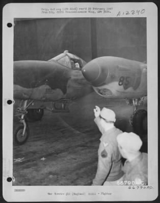 Thumbnail for Fighter > Lt. General James H. Doolittle, Commanding General Of The U.S. 8Th Air Force In England, Gets The Feel Of This Lockheed P-38 "Lightning" Fighter Plane Just Before He Takes Off On A Short Flight.  23 March 1944.